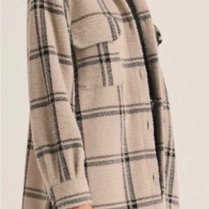 Z supply Tucker Plaid Shacket - Beige and Black